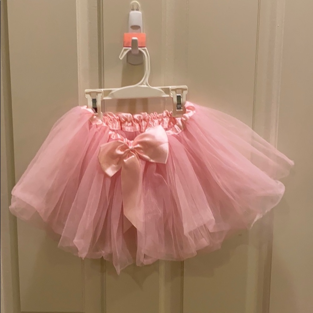 COPY - Pink tulle skirt with pink satin bow detail